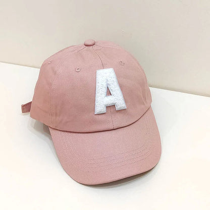 A-Letter Kids Baseball Caps Solid Color Children 2-5Year Boys Girls Baby Duck Tongue Cap Cotton Outdoor Sports Sunscreen Visors