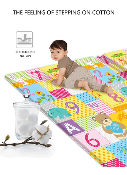 Double-sided Foldable Children Carpet Cartoon Baby Play Mat Educational Baby Activity Carpet Waterproof and Easy to Store
