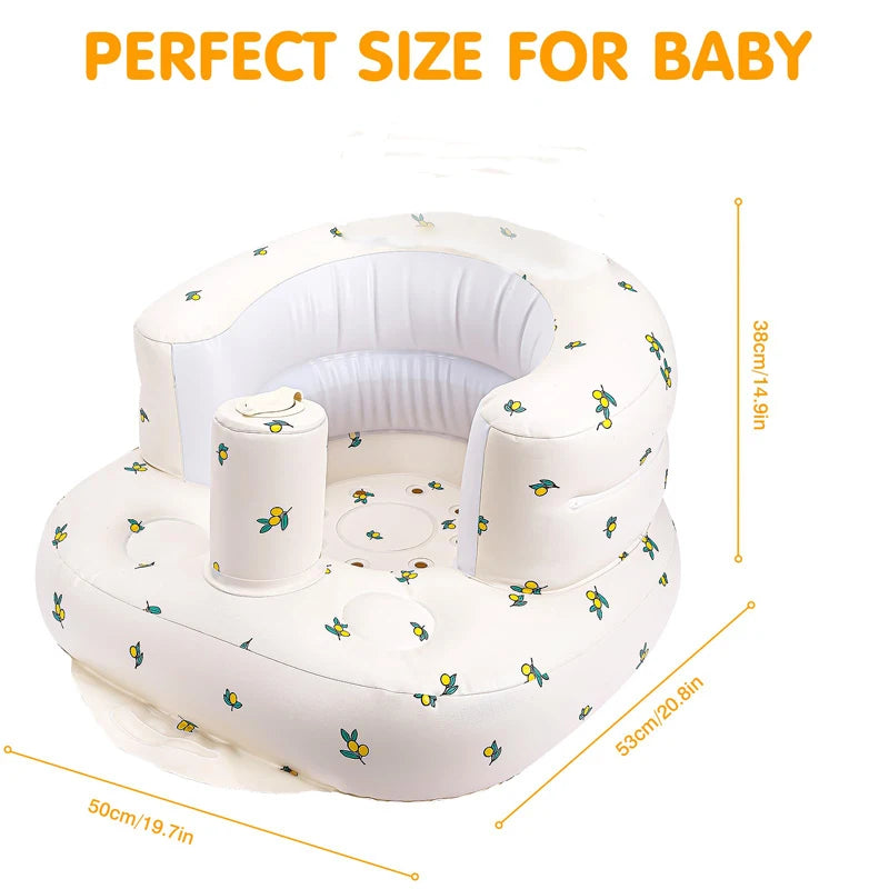 Babies 6-36 Months Inflatable Baby Seat Sofa,Built in Air Pump Children Baby Sofa,Bumbo Seat for Learning to Sit,Feeding,Camping