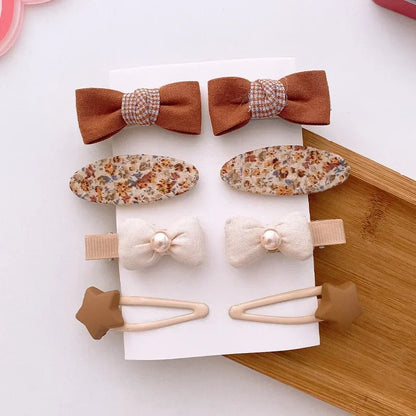 8Pcs/Set Bows Floral Baby Hair Clips Hair Accessories Girls Kids Star Flower Hairpin Headdress Toddler Headwear Birthday Gifts
