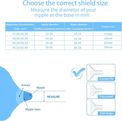 Inserts de bride pour tire-lait portable 10 pièces 13/15/17/19/21 mm, compatibles avec S9/S10/S12, etc. 24 mm, insert de bride pour tire-lait