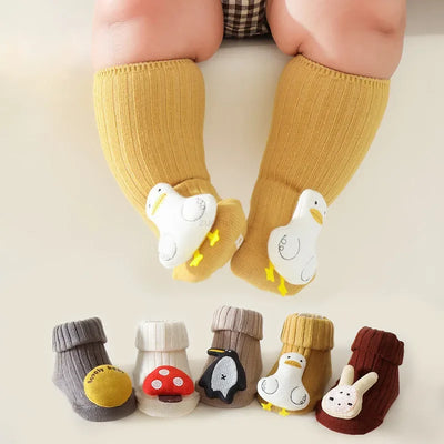 Chaussettes bébé, jolies chaussettes de dessin animé pour enfants, antidérapantes, pour filles et garçons, chaussettes de sol pour tout-petits, printemps-automne, mignonnes, accessoires pour nouveau-nés