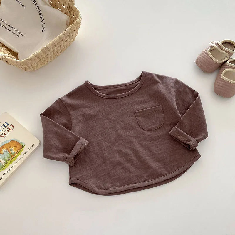 MILANCEL – Chemisier d'automne pour enfants, joli maillot de corps uni pour filles et garçons