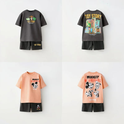 Ensemble de vêtements pour filles de 0 à 6 ans Vêtements pour enfants T-shirts d'été pour filles Shorts en coton Vêtements pour enfants à manches courtes