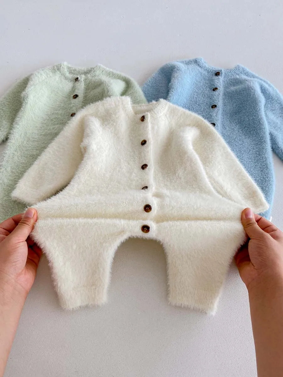 Combinaison en peluche super mignonne pour nouveau-né, automne et hiver, vêtements pour bébés garçons et filles, combinaison douce