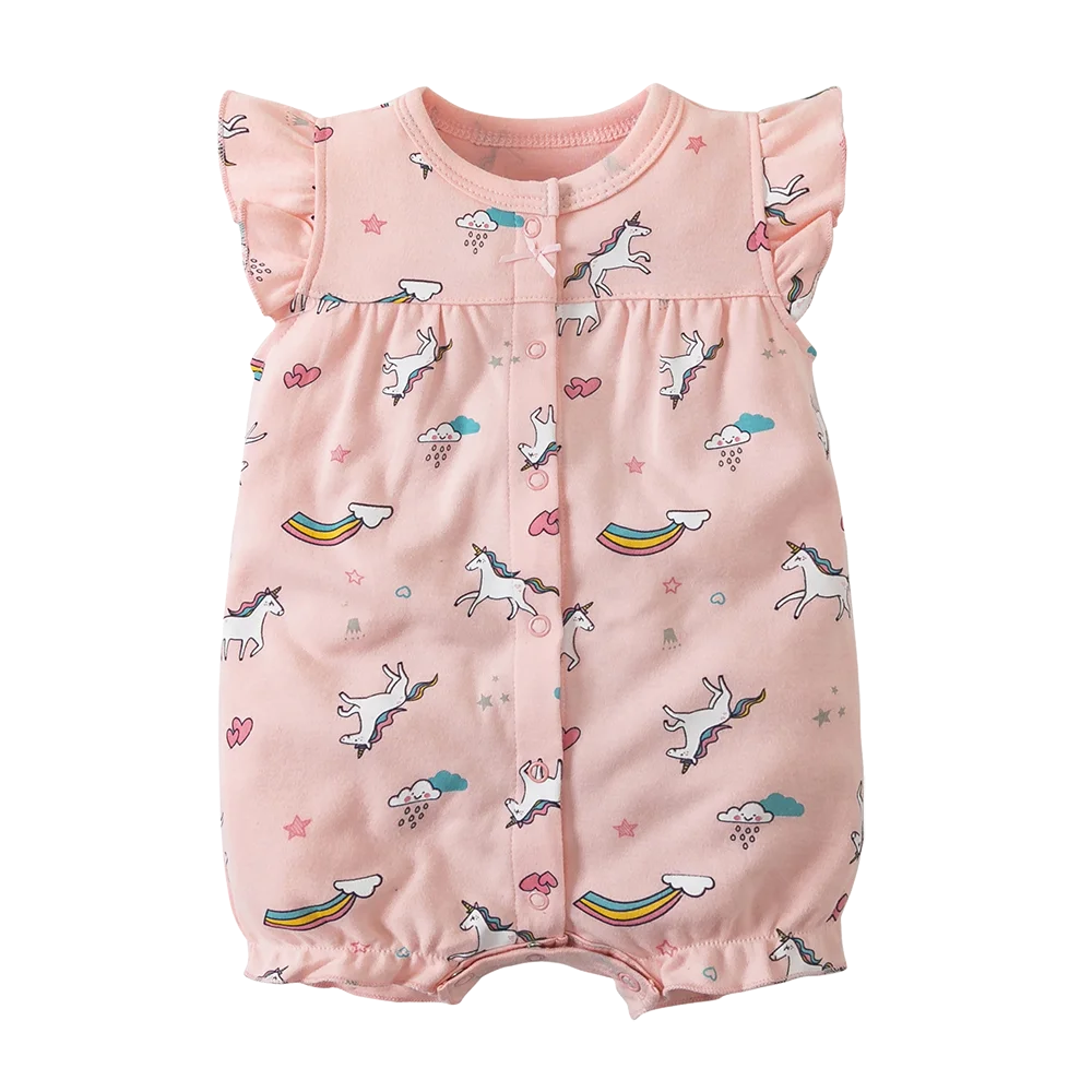 Body d'été pour nouveau-né, barboteuse pour garçons et filles, vêtements 100 % coton pur, body doux à manches courtes pour tout-petits
