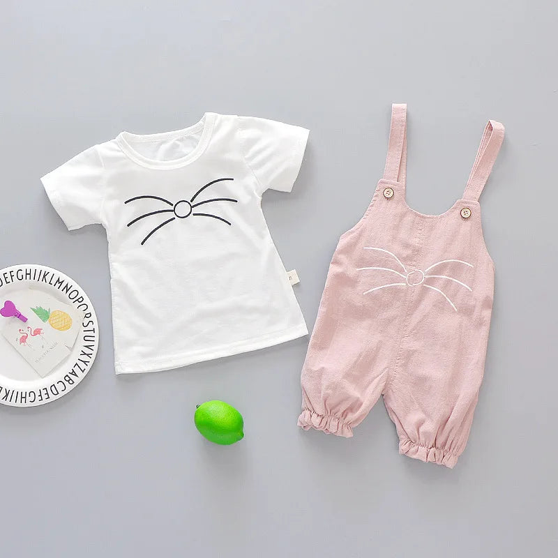 Ensemble de vêtements de printemps pour nouveau-né fille, costume de mode T-shirt + pantalon, vêtements d'extérieur pour bébé fille, ensembles de vêtements de sport