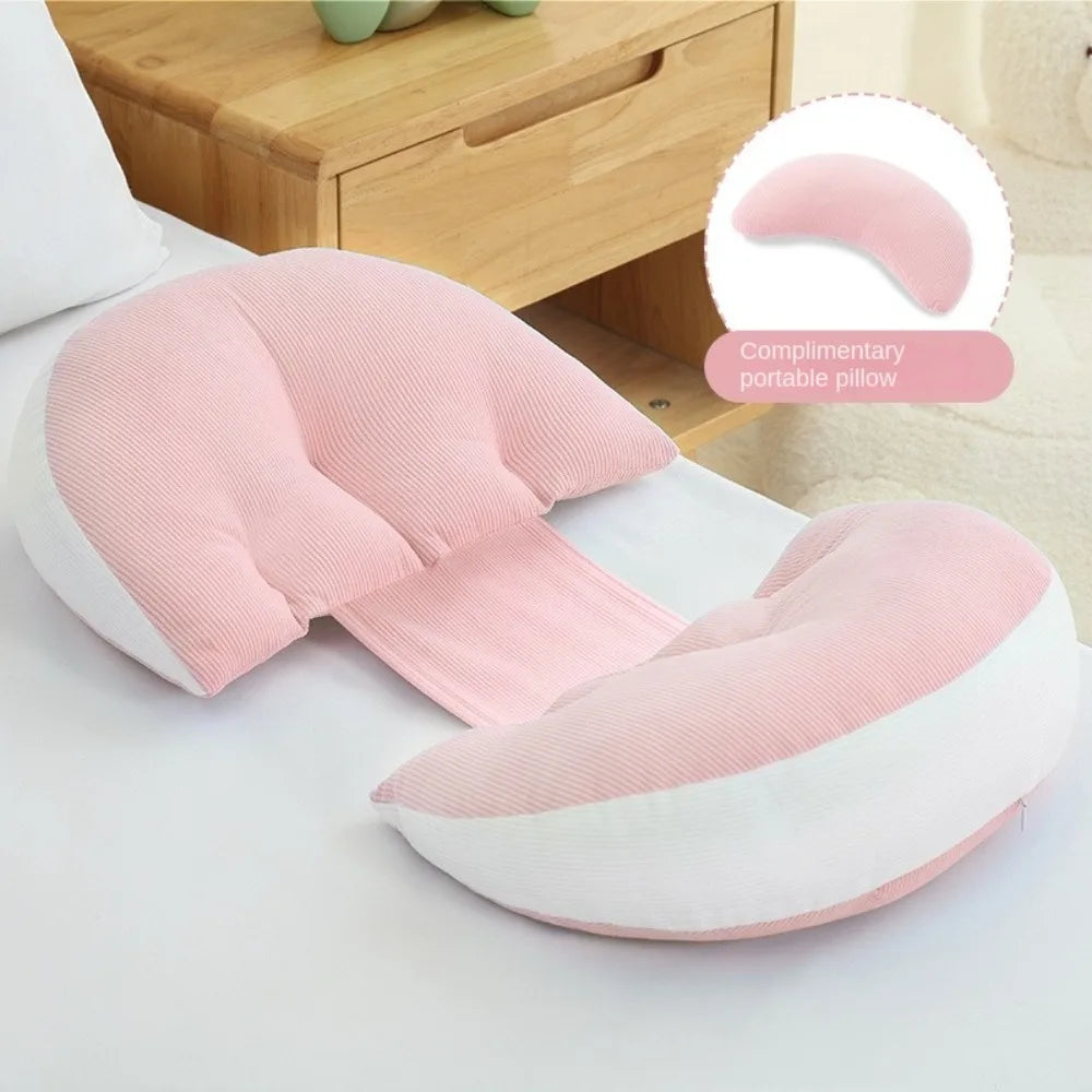 Coussin de taille pour femmes enceintes, oreiller de maternité doux en forme de U, coussin de soutien abdominal confortable, coussin de grossesse, oreiller de sommeil