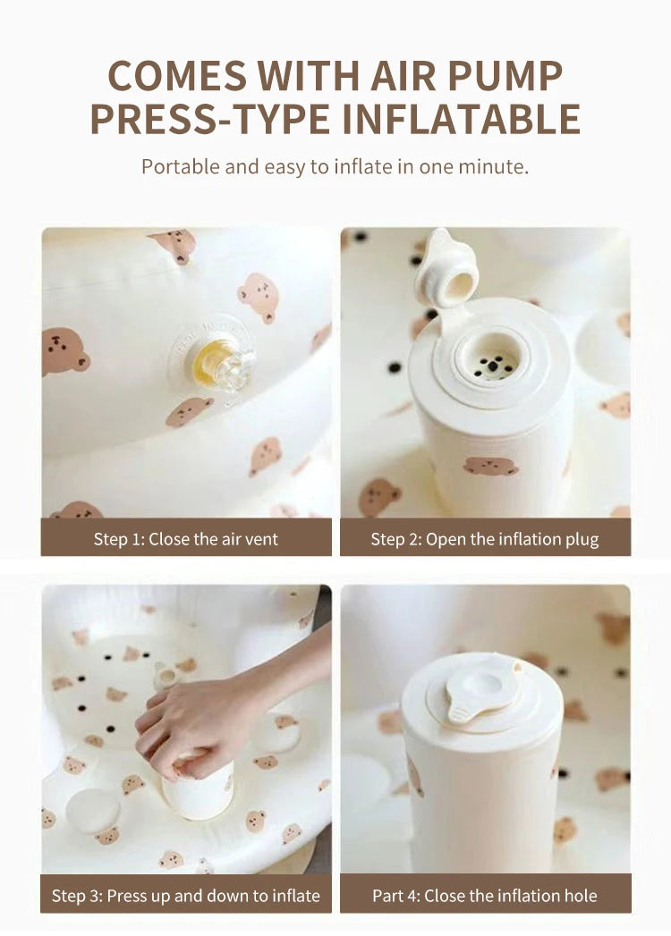 Infant Shining Baby Inflatable Sofa Children Puff Portable Bath Chairs PVC Multifunctional Seat Practice Sitting Bath Stool