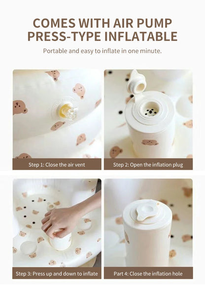 Infant Shining Baby Inflatable Sofa Children Puff Portable Bath Chairs PVC Multifunctional Seat Practice Sitting Bath Stool