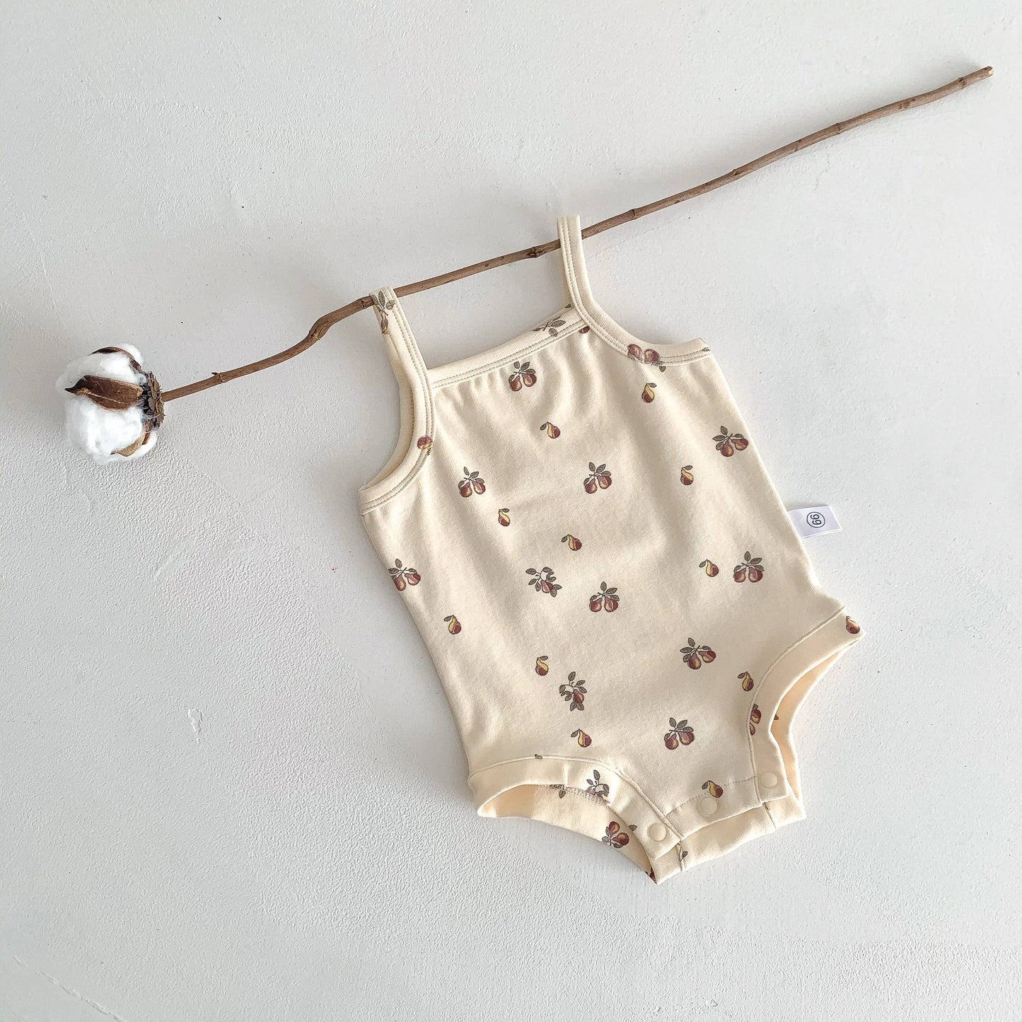 1688 Ins Style Été Bébé Coton Barboteuse Filles Sans Manches Motif Fruits Bonne Élasticité 0-2 Ans Combinaison Vente Chaude