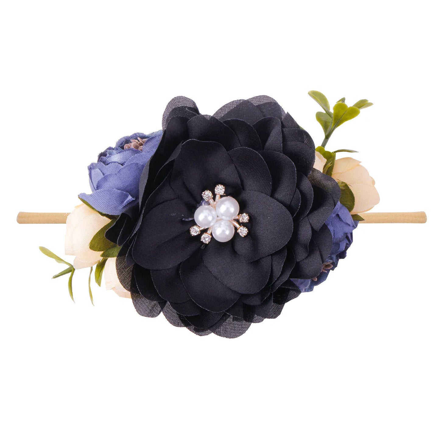 Baby Princess Flower Headband Girl's Floral Head Band Girl Flower Fontanelle Hair Dressing Headbands with big flower for party
