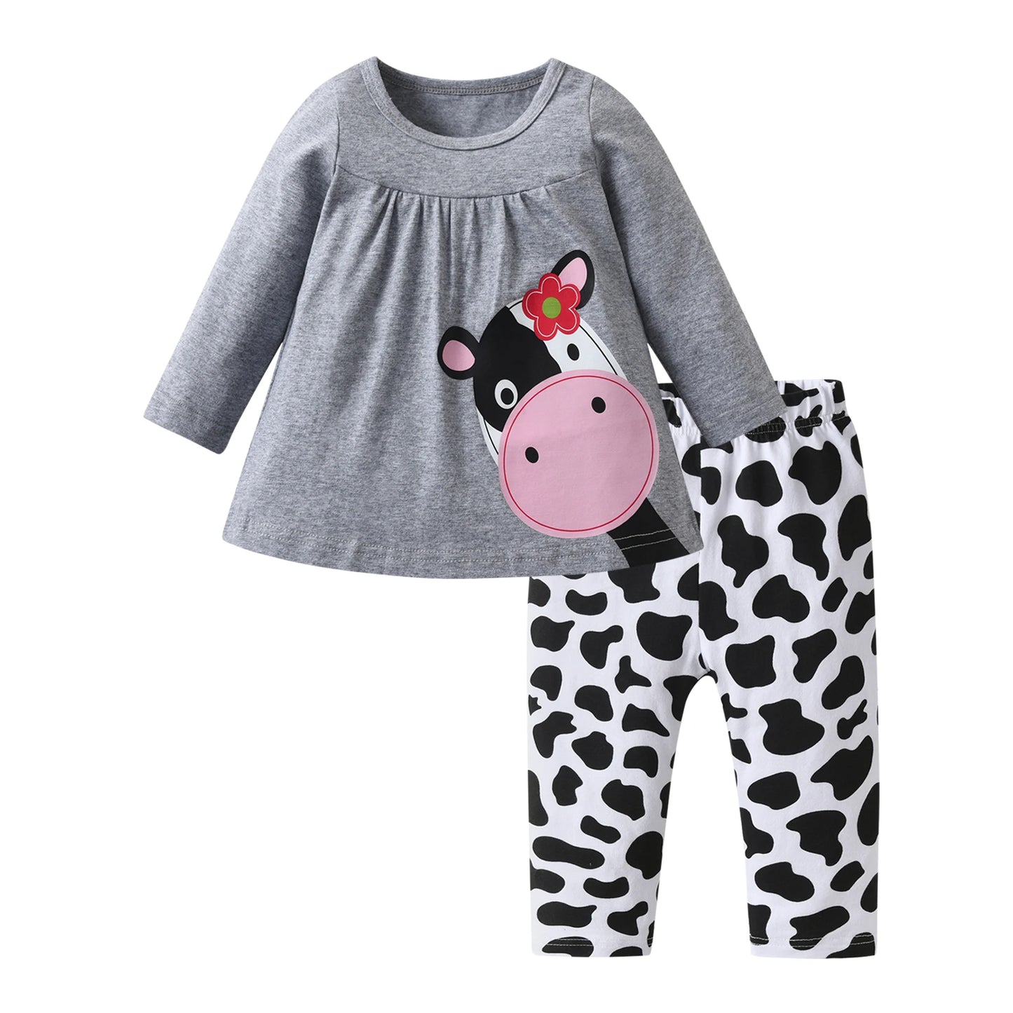 Ensemble de vêtements printemps-automne pour nouveau-né fille à manches longues pour 0 à 4 ans, joli haut à manches longues avec nœud et pantalon, tenues pour tout-petits