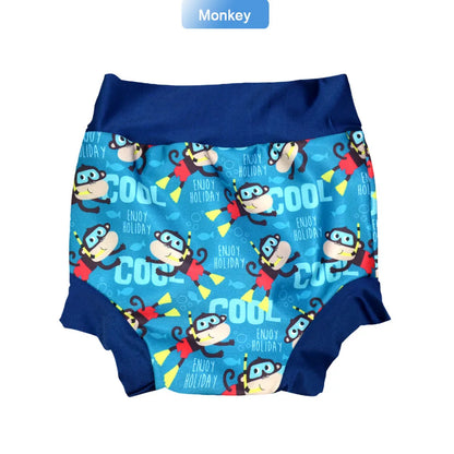 Eezkoala Newborn Baby Leakproof Swimming Diaper Baby Swimwear Boys Girls  Printed Cloth Diapers  High Waist Swimming Nappies