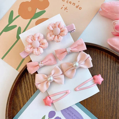 8Pcs/Set Bows Floral Baby Hair Clips Hair Accessories Girls Kids Star Flower Hairpin Headdress Toddler Headwear Birthday Gifts