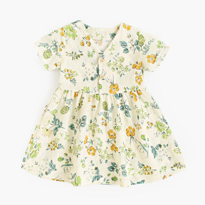 Robe d'été à manches courtes en coton pour petites filles, tenue de vacances, Sanlutoz Notely