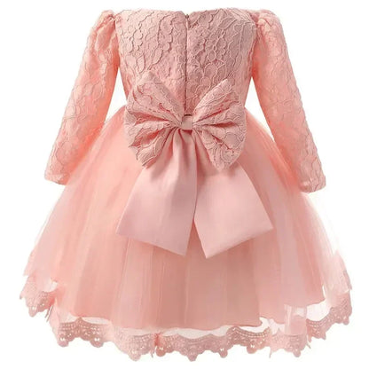 Robes de princesse à manches longues pour nouveau-né, tenue de fête, de mariage, de baptême, de fête ...