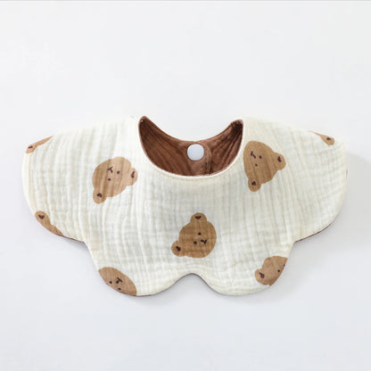 New 6 Layers Cotton Two-sided Usable Baby Feeding Drool Bib Cute Infants Saliva Towel Burp Cloth For Newborn Toddler Kids Bibs