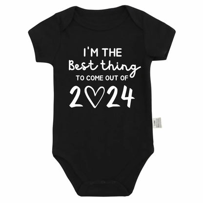 Je suis la meilleure chose 2024 Vêtements pour nouveau-né Body d'été en coton blanc pour nourrissons Barboteuse à manches courtes pour garçons et filles