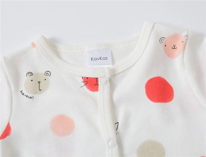 Barboteuse à pois pour bébé fille, lot de 3 pièces, 0 à 12 mois, joli vêtement printemps-automne à manches longues
