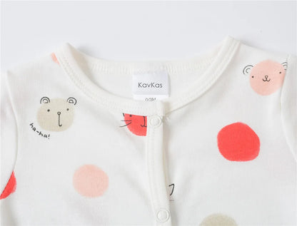 Barboteuse à pois pour bébé fille, lot de 3 pièces, 0 à 12 mois, joli vêtement printemps-automne à manches longues
