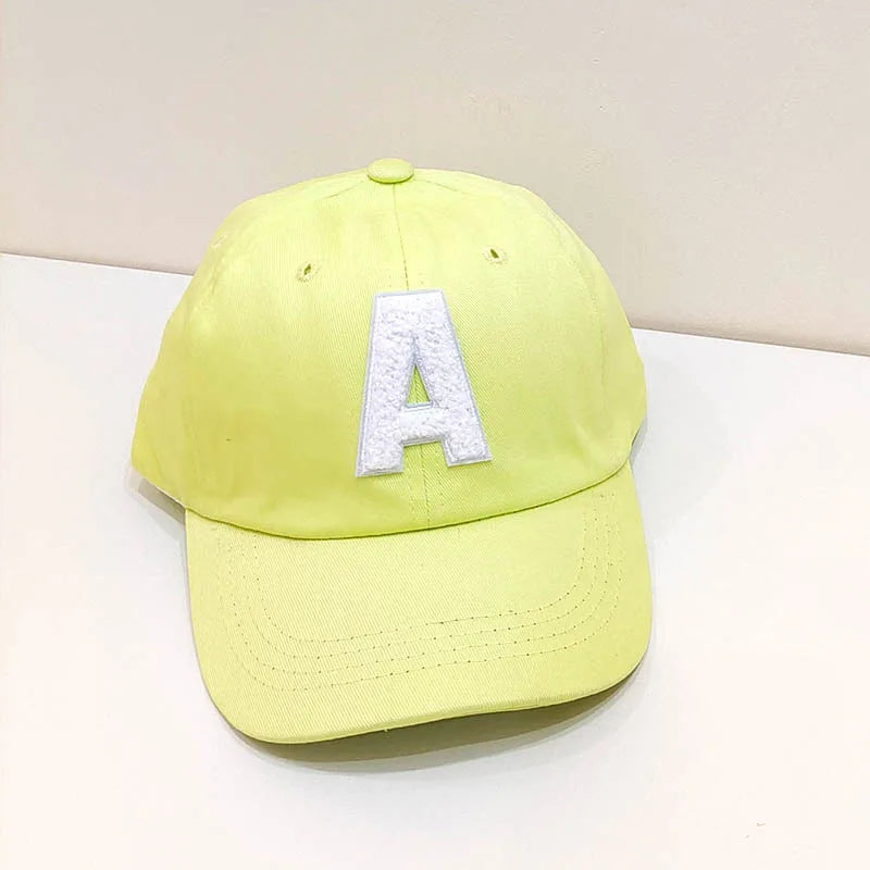 A-Letter Kids Baseball Caps Solid Color Children 2-5Year Boys Girls Baby Duck Tongue Cap Cotton Outdoor Sports Sunscreen Visors