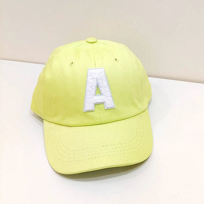 A-Letter Kids Baseball Caps Solid Color Children 2-5Year Boys Girls Baby Duck Tongue Cap Cotton Outdoor Sports Sunscreen Visors