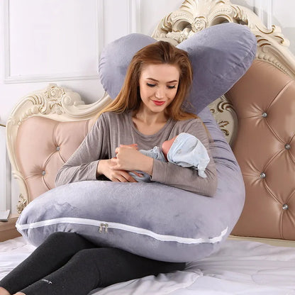 3kg 6.6lb J Pregnancy Pillow for Pregnant Women Sleep Nursing Maternity Full Body Support for Back Belly Hip Leg Removable Cover