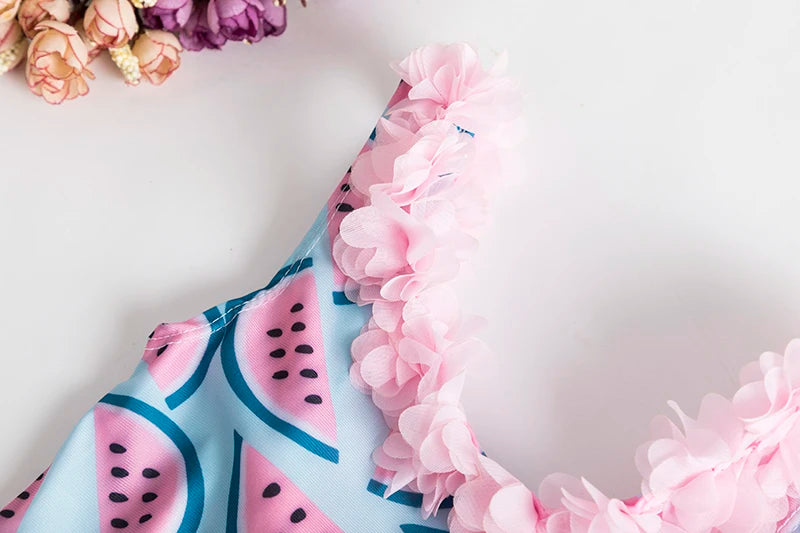 Maillots de bain pour bébé fille, ensemble bikini d'été, protection solaire, mignon, floral, pour tout-petits, maillots de bain une pièce pour la plage