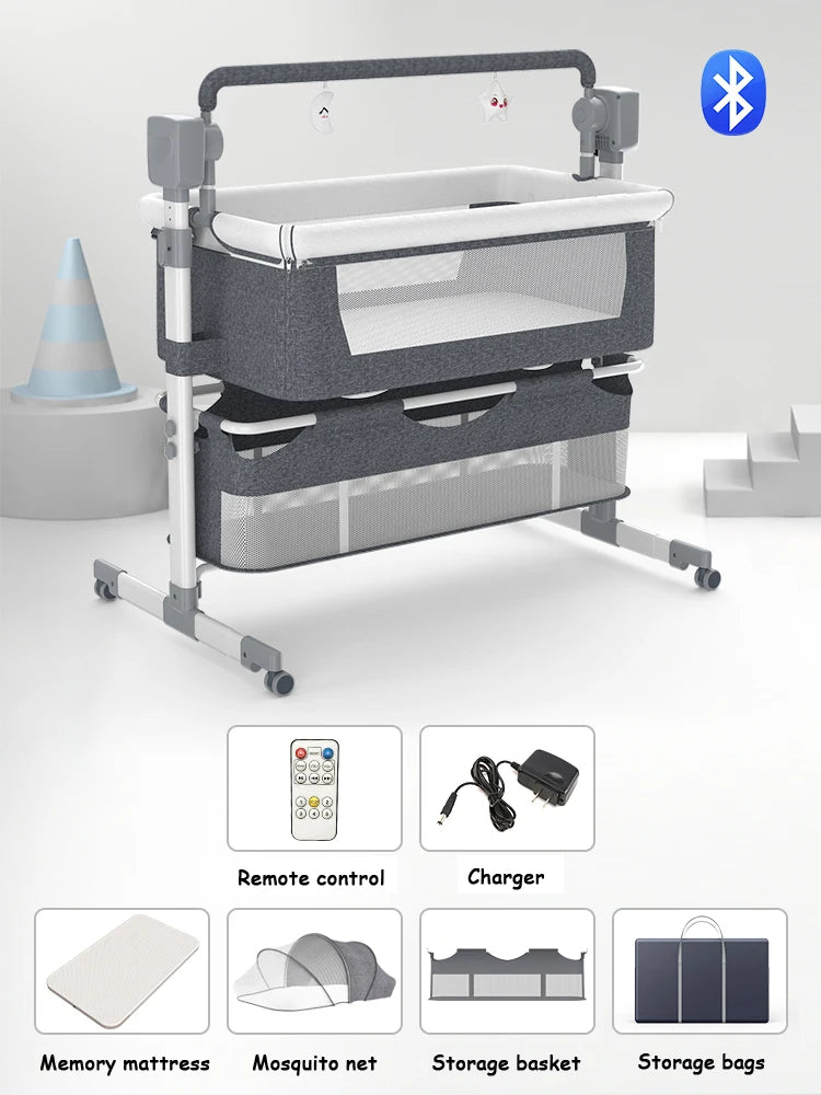 Baby Bed Baby Crib Cradle Newborn Baby cot Cradle Nest Baby Resting Travel Bed Game Bed with Mosquito Net Sleeping Rocking Bed