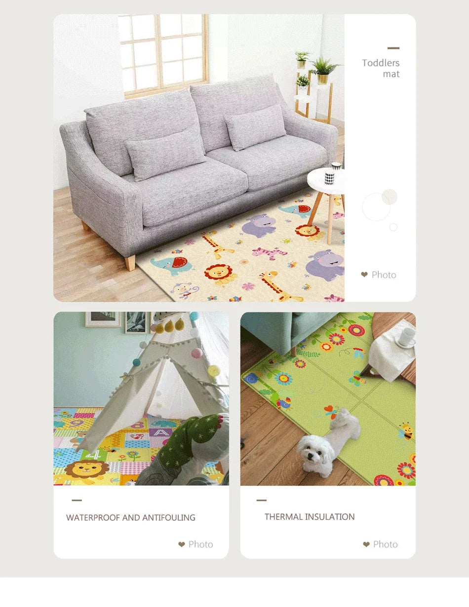 Activities mat for baby Outdoor Camping Mat Foldable Play Mat Double-Sided Cartoon Pattern Waterproof Carpet Easy to Carry