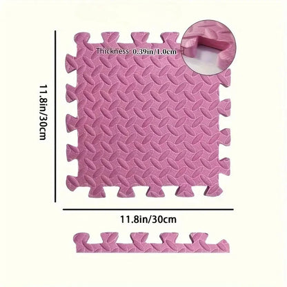 16-Piece Baby Activity Mat Leaf Pattern Anti-slip Shock-absorbing Interlocking Floor Tiles Suitable for Bedroom and Living Room
