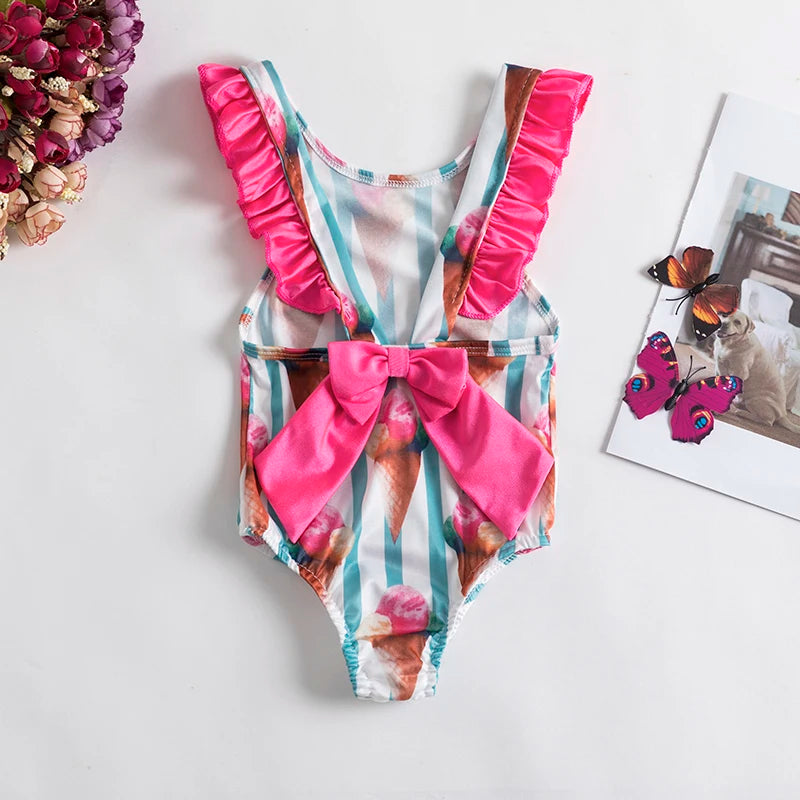 Maillots de bain pour bébé fille, ensemble bikini d'été, protection solaire, mignon, floral, pour tout-petits, maillots de bain une pièce pour la plage