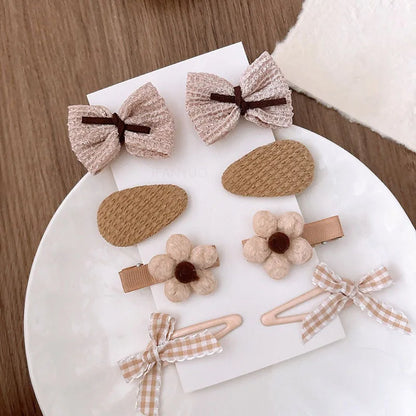 8Pcs/Set Bows Floral Baby Hair Clips Hair Accessories Girls Kids Star Flower Hairpin Headdress Toddler Headwear Birthday Gifts