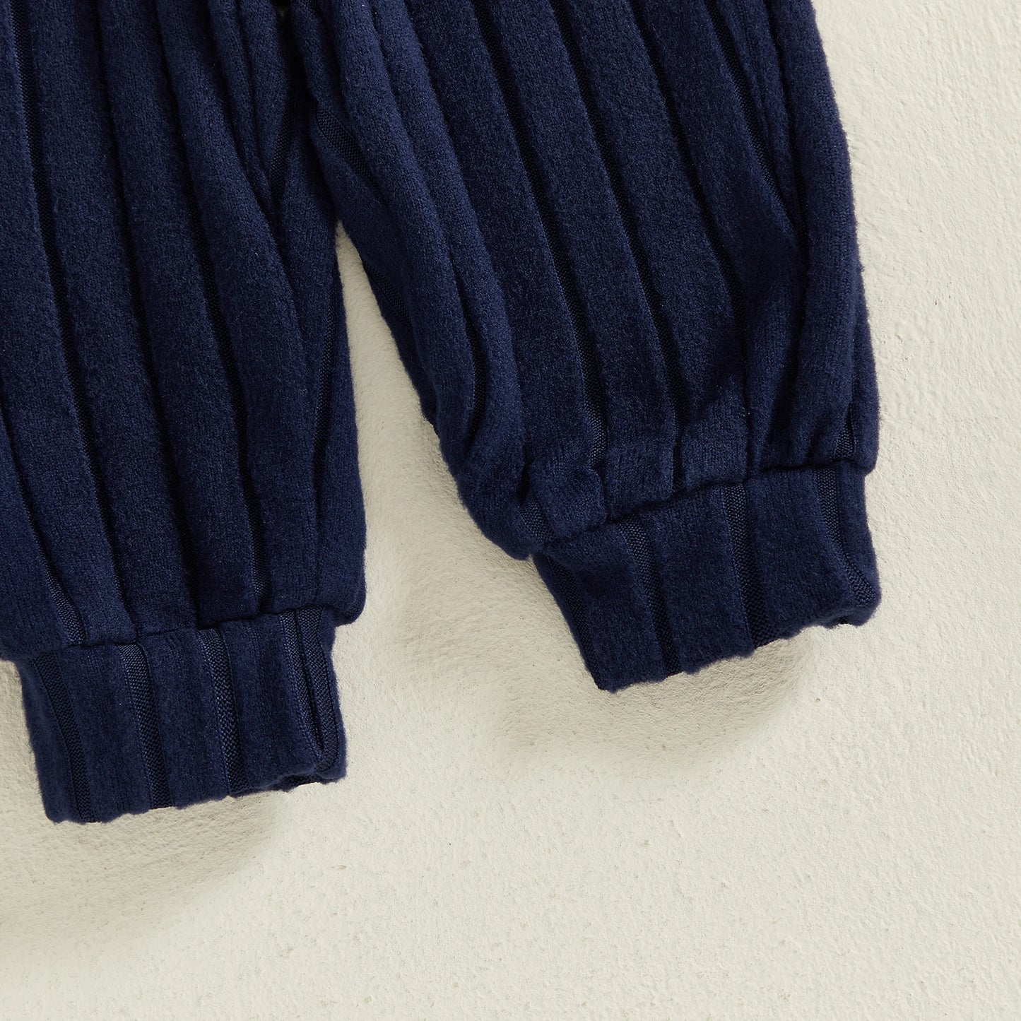 VISgogo Ensemble de vêtements 2 pièces pour garçons de 0 à 3 ans, pull à manches longues et col rond, couleur unie, pantalon