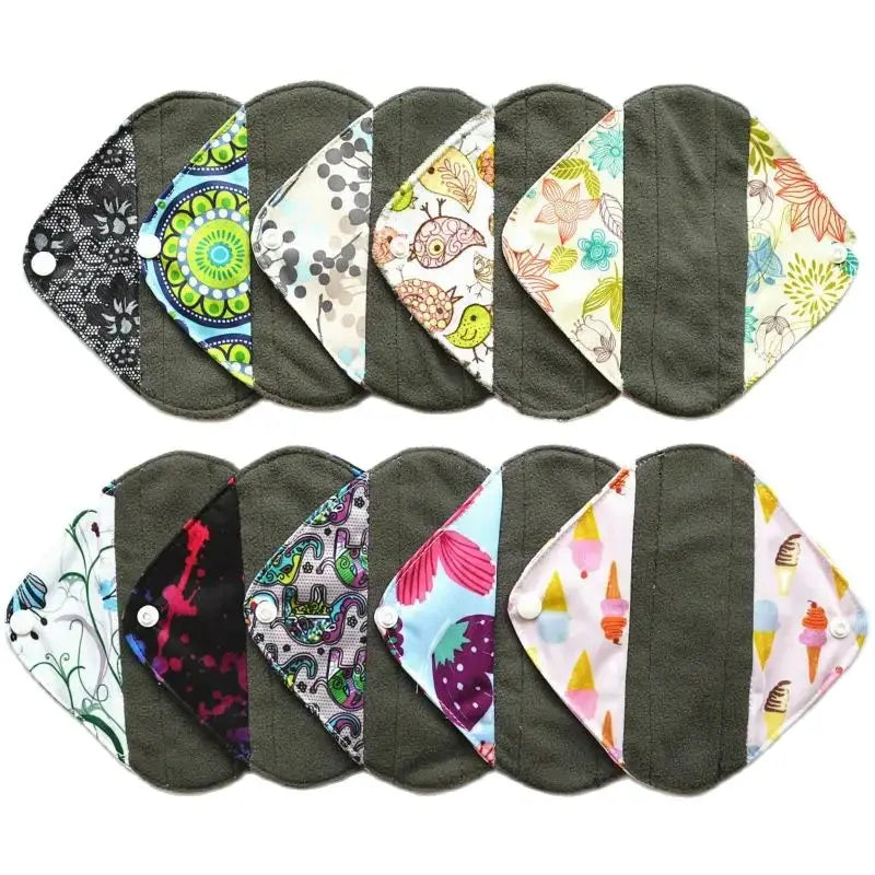 [Sigzagor] 1 protège-slip extra petit XS 7 pouces réutilisable lavable en charbon de bambou serviette hygiénique menstruelle en tissu Mama, 28 modèles