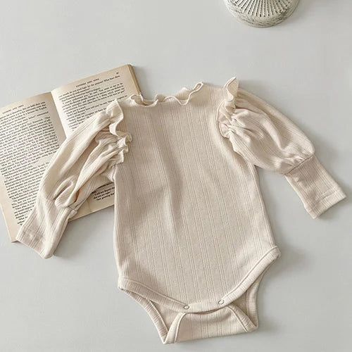 Barboteuse à manches longues pour bébé fille, nouvelle collection automne 2024, en coton imprimé, combinaison pour bébé fille de 0 à 24 mois