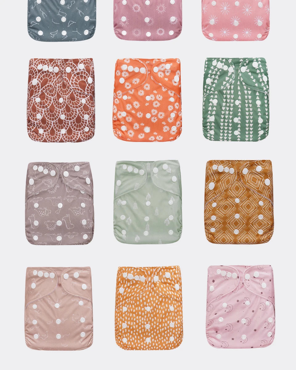 Happyflute 3-15KG 3Pcs Set Pocket Diaper Suede Cloth Inner Washable&Reusable Absorbent Ecological Adjustable Baby Nappy Cover