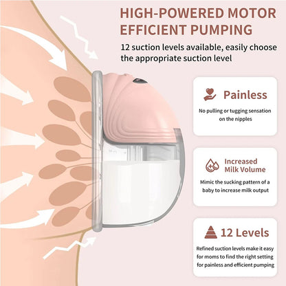Tire-lait portable, écran intelligent, conception anti-fuite, mains libres, double, électrique, portable, avec 3 modes, 12 niveaux, avec bride de 24 mm
