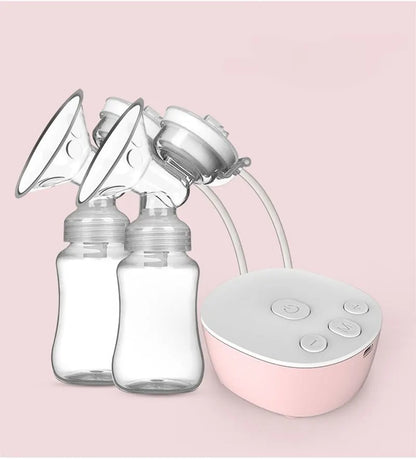 Tire-lait électrique double USB avec biberon de lait pour bébé, coussin chauffant et froid, sans BPA, tire-lait puissant