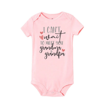 J'ai hâte de vous rencontrer grand-mère et grand-père, body pour bébé, annonce de grossesse, barboteuse, vêtements de révélation de bébé pour grands-parents