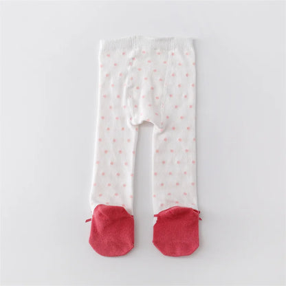 Lot de 4 paires de collants tricotés moulants pour bébé fille, en coton imprimé, pour nouveau-né, décontractés, de 0 à 12 mois