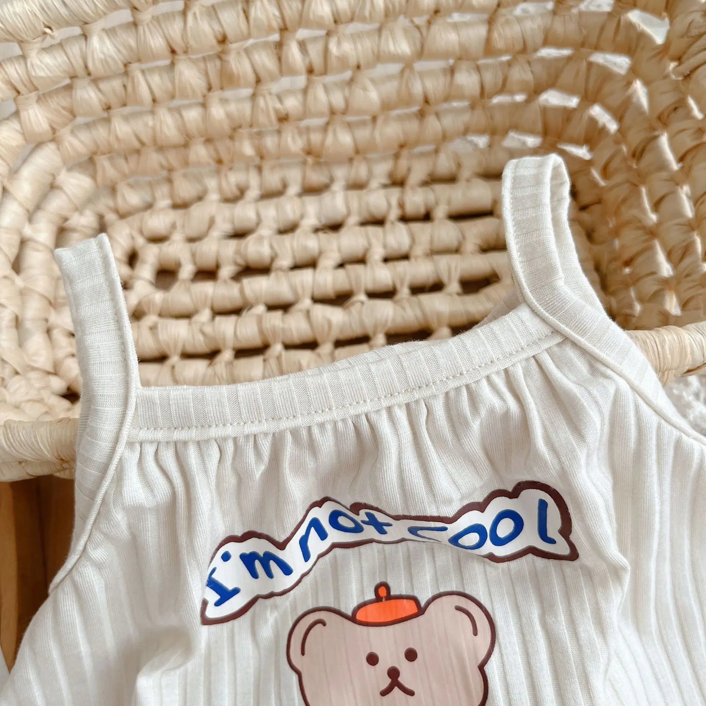 Combinaison mignonne à motif ours pour bébés et tout-petits - 90 % coton, fine et respirante, idéale pour l'été