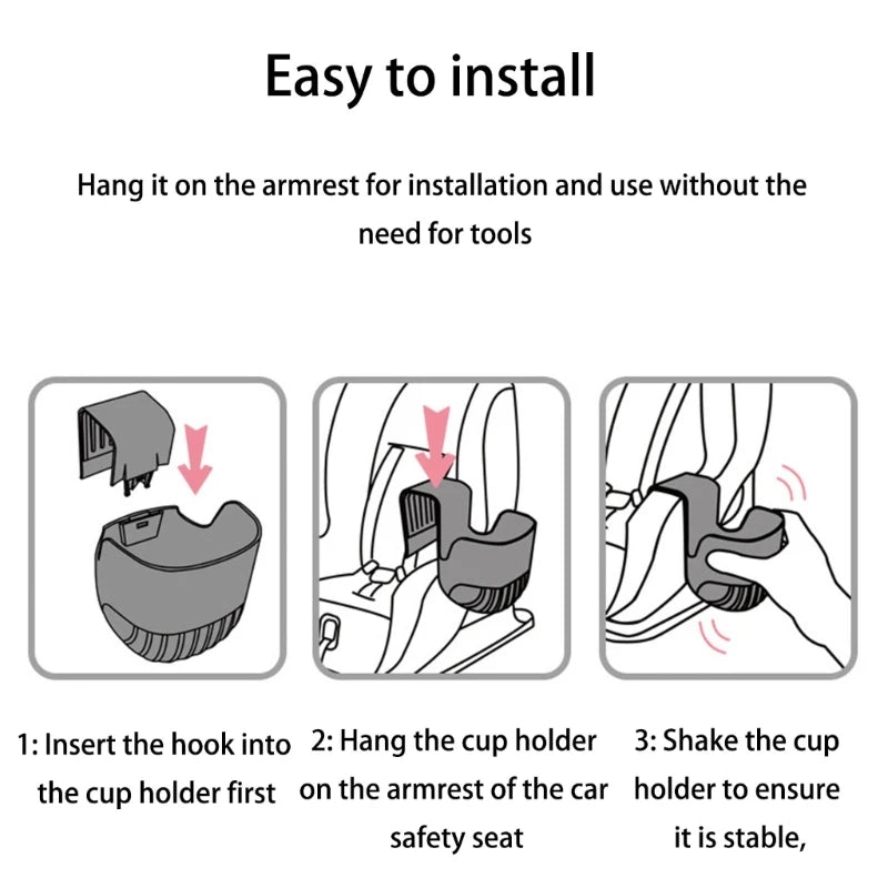 Baby Car Safety Seat Cup Holder Drink Beverage Stand Snack Storage Tray Food Drink WaterBottleOrganizer Auto Accessory