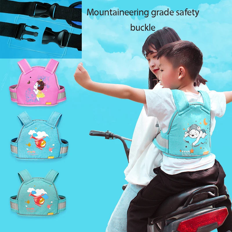 Baby Kids Safety Motorcycle Bike Belt Child Seat Belt Riding Harness Motor Cycle Baby Straps Anti-fall Loss Protection Belt