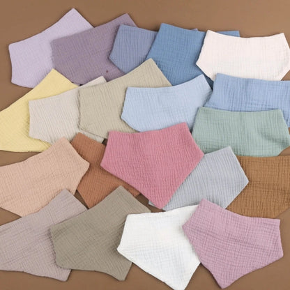 4Pcs/pack Infant Drooling Bib Print Burp Cloths for Baby Cotton Saliva Towel G99C