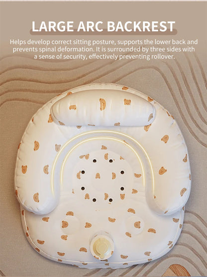 Infant Shining Baby Inflatable Sofa Children Puff Portable Bath Chairs PVC Multifunctional Seat Practice Sitting Bath Stool