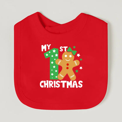 It's My First Christmas Baby Bib Christmas Vibes Bibs Newborn Red Cotton Saliva Towel Xmas Party Bib Holiday Infant Shower Gift