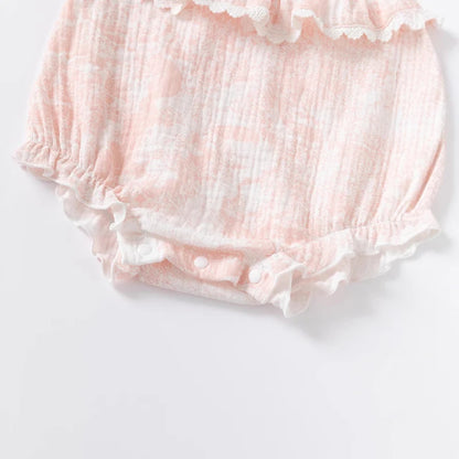 Barboteuse pour bébé fille, barboteuse à volants, col à volants, motif floral, vêtements de princesse pour nouveau-né