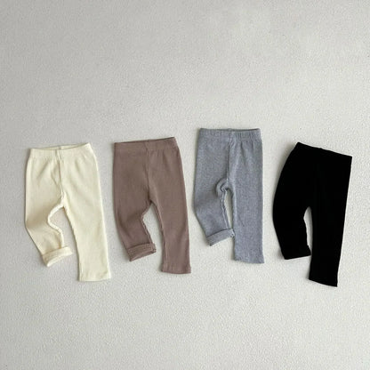 Leggings simples et solides pour bébé, pantalons skinny à rayures pour filles, pantalons slim en coton élastique pour nouveau-né, pantalons extensibles pour garçons